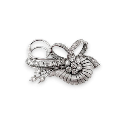 15076GM - Broche vintage de platino y diamantes