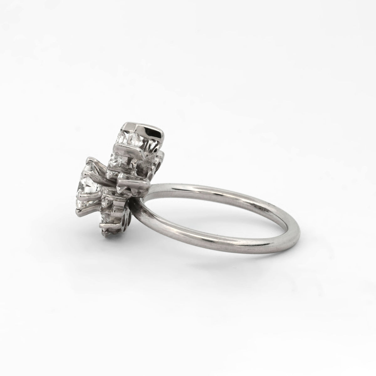 Sortija oro blanco con diamantes - 15088GM