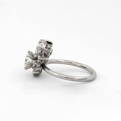 Sortija oro blanco con diamantes - 15088GM