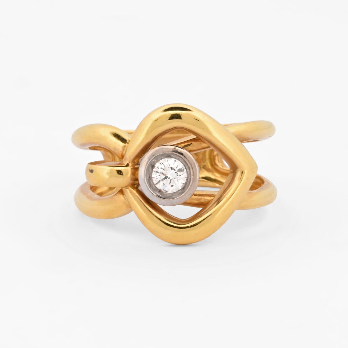 Sortija oro amarillo 18kt con diamante - 15112P