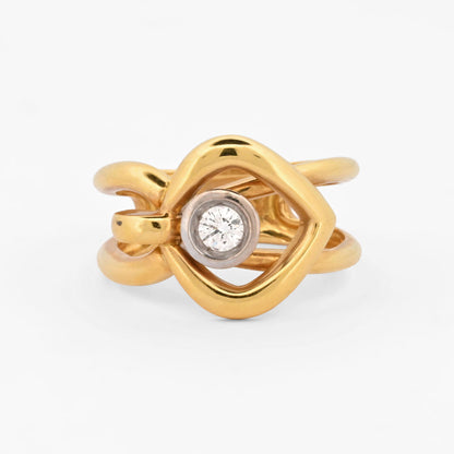 Sortija oro amarillo 18kt con diamante - 15112P