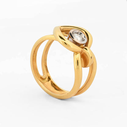 Sortija oro amarillo 18kt con diamante - 15112P