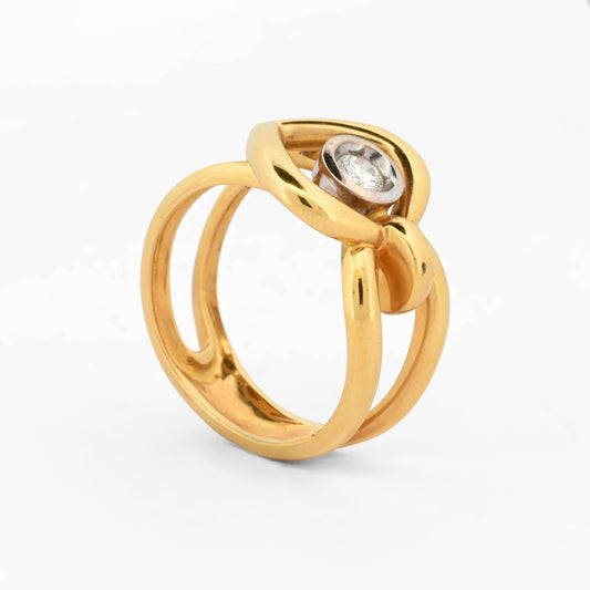 Sortija oro amarillo 18kt con diamante - 15112P