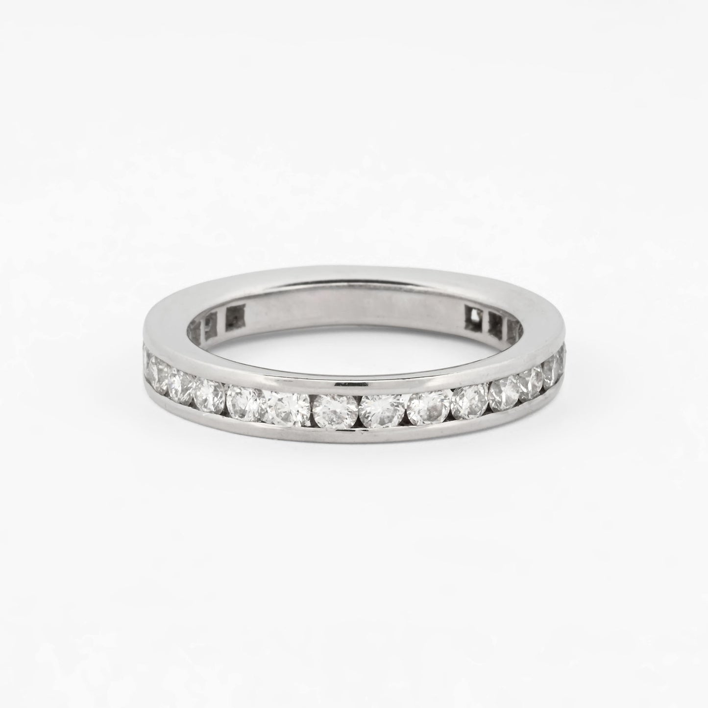 Alianza oro blanco 18kt con brillantes - 15118P