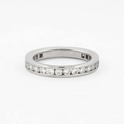 Alianza oro blanco 18kt con brillantes - 15118P