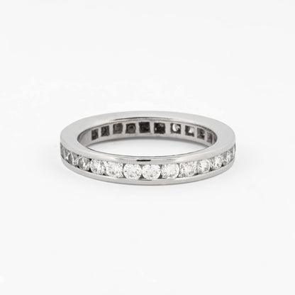 Alianza oro blanco 18kt con brillantes - 15118P