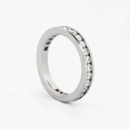 Alianza oro blanco 18kt con brillantes - 15118P