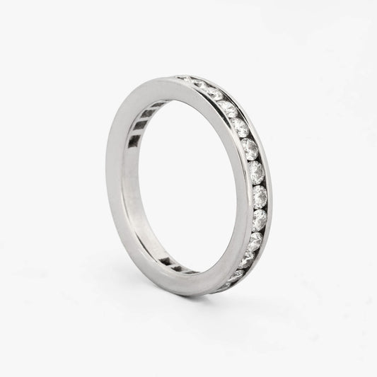 Alianza oro blanco 18kt con brillantes - 15118P