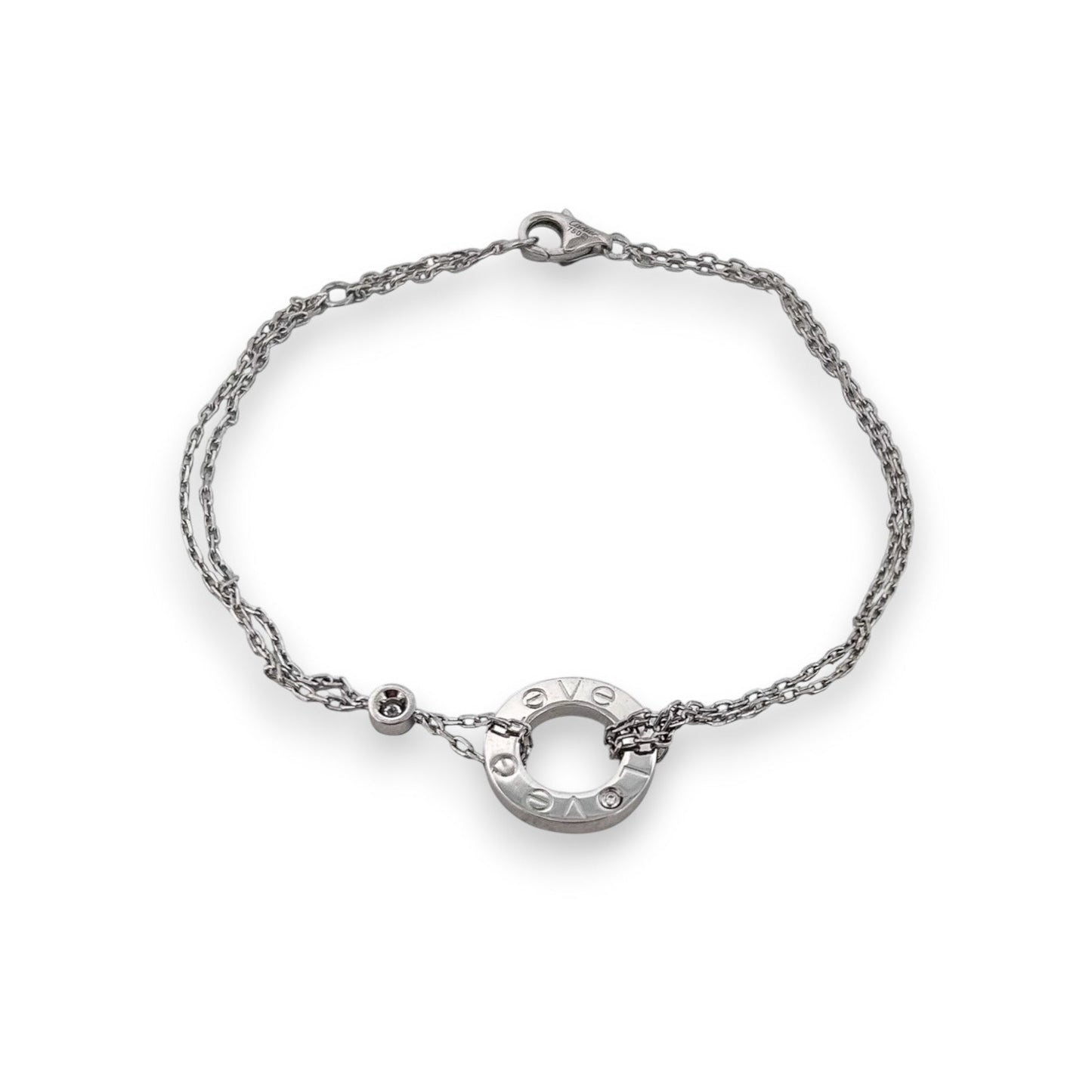 15238GM - Pulsera Cartier Love cadena oro blanco 18kt y diamantes