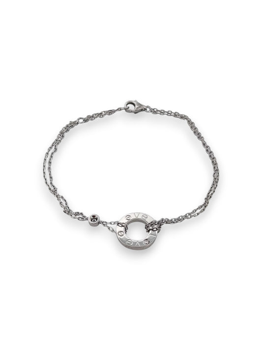 15238GM - Pulsera Cartier Love cadena oro blanco 18kt y diamantes