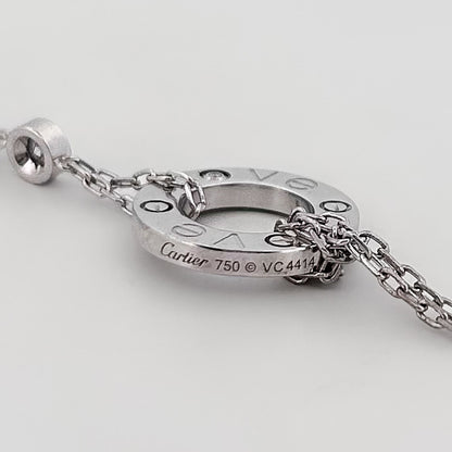 Pulsera de la prestigiosa firma Cartier realizada en oro blanco de 18kt. De la colección Cartier LOVE. Joyas Cartier al mejor precio certificada
