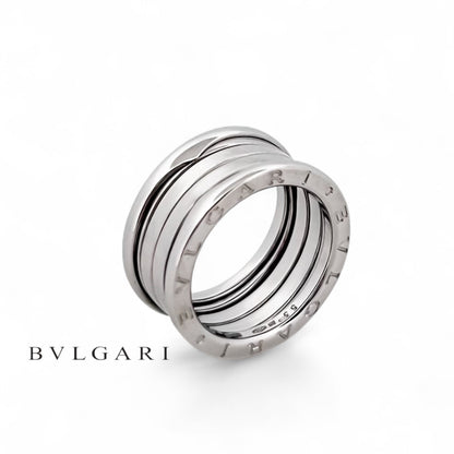 Comprar anillo de la colección B.zero1 de la firma BVLGARI en oro blanco de 18kt con una sola banda. Joyas Bvlgari baratas. Joyería Ian'Or. Envío Gratis.