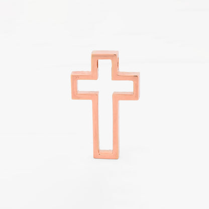 Comprar colgante en forma de cruz realizada en oro rosa de 18kt con brillantes. Cruces de oro y diamantes baratas. Joyería compro oro Ian'Or. Envío GRATIS.