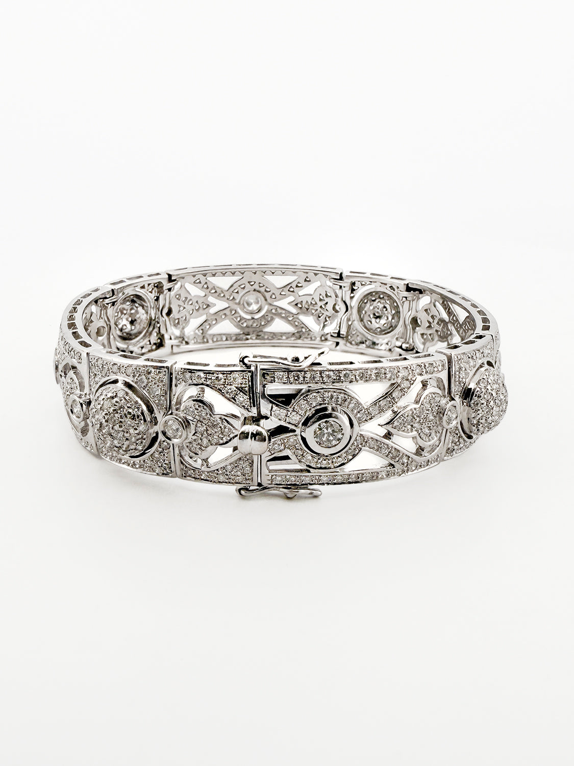 15325GM - Brazalete vintage oro blanco y diamantes