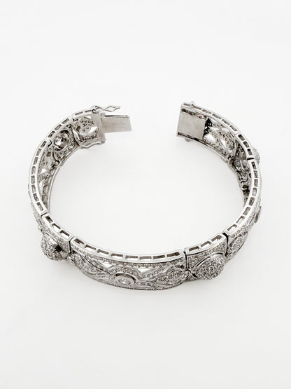 15325GM - Brazalete vintage oro blanco y diamantes