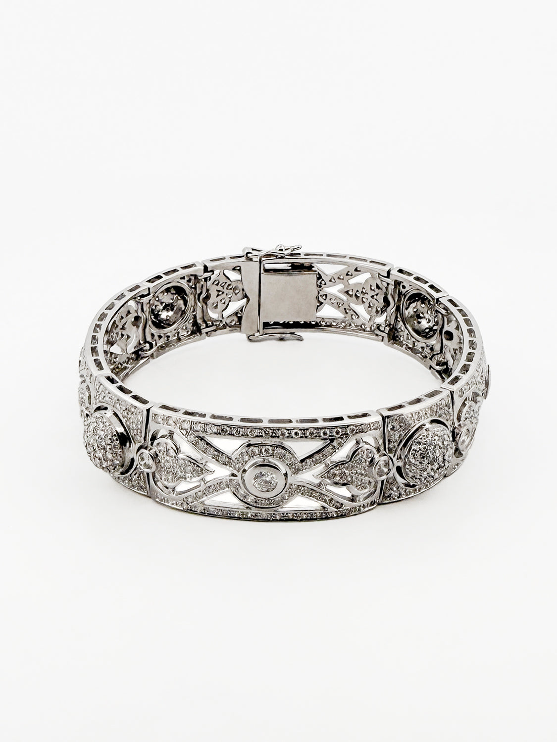 15325GM - Brazalete vintage oro blanco y diamantes