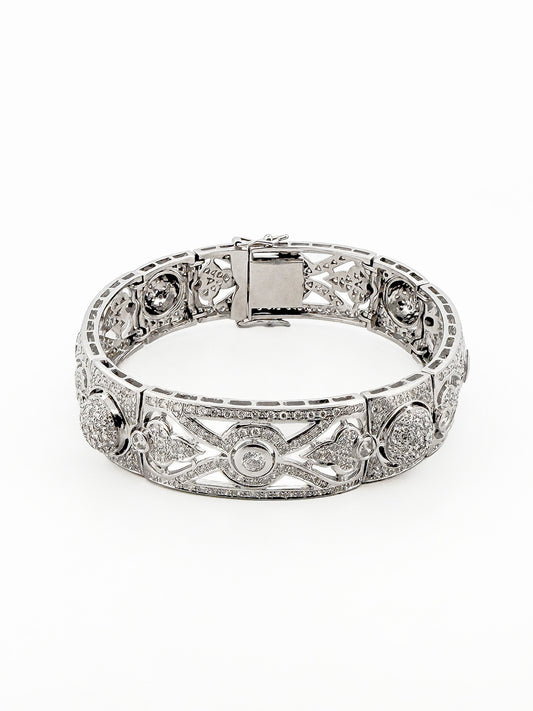 15325GM - Brazalete vintage oro blanco y diamantes