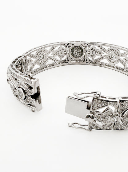 15325GM - Brazalete vintage oro blanco y diamantes