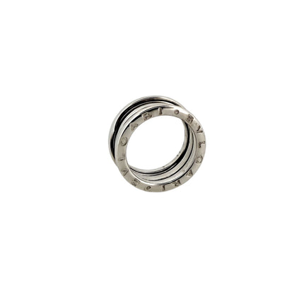 Comprar anillo de la colección B.zero1 de la firma BVLGARI en oro blanco de 18kt de 3 bandas. Joyas Bvlgari baratas. Joyería Ian'Or. Envío Gratis.