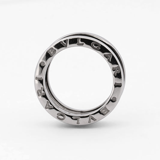 Comprar anillo de la colección B.zero1 de la firma BVLGARI en oro blanco de 18kt de 3 bandas. Joyas Bvlgari baratas. Joyería Ian'Or. Envío Gratis.