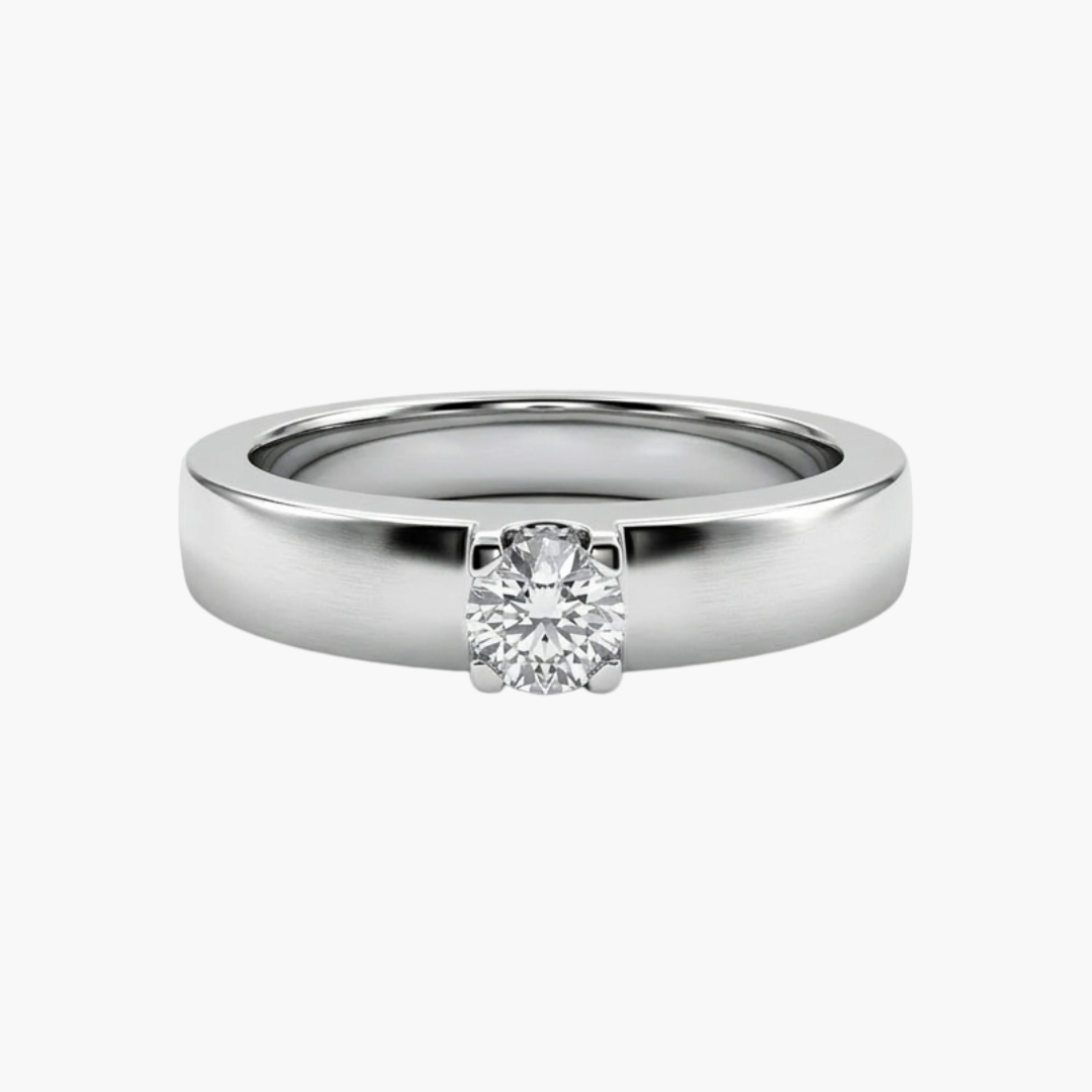 15559GM - Solitario de oro blanco y brillante de 0,45ct