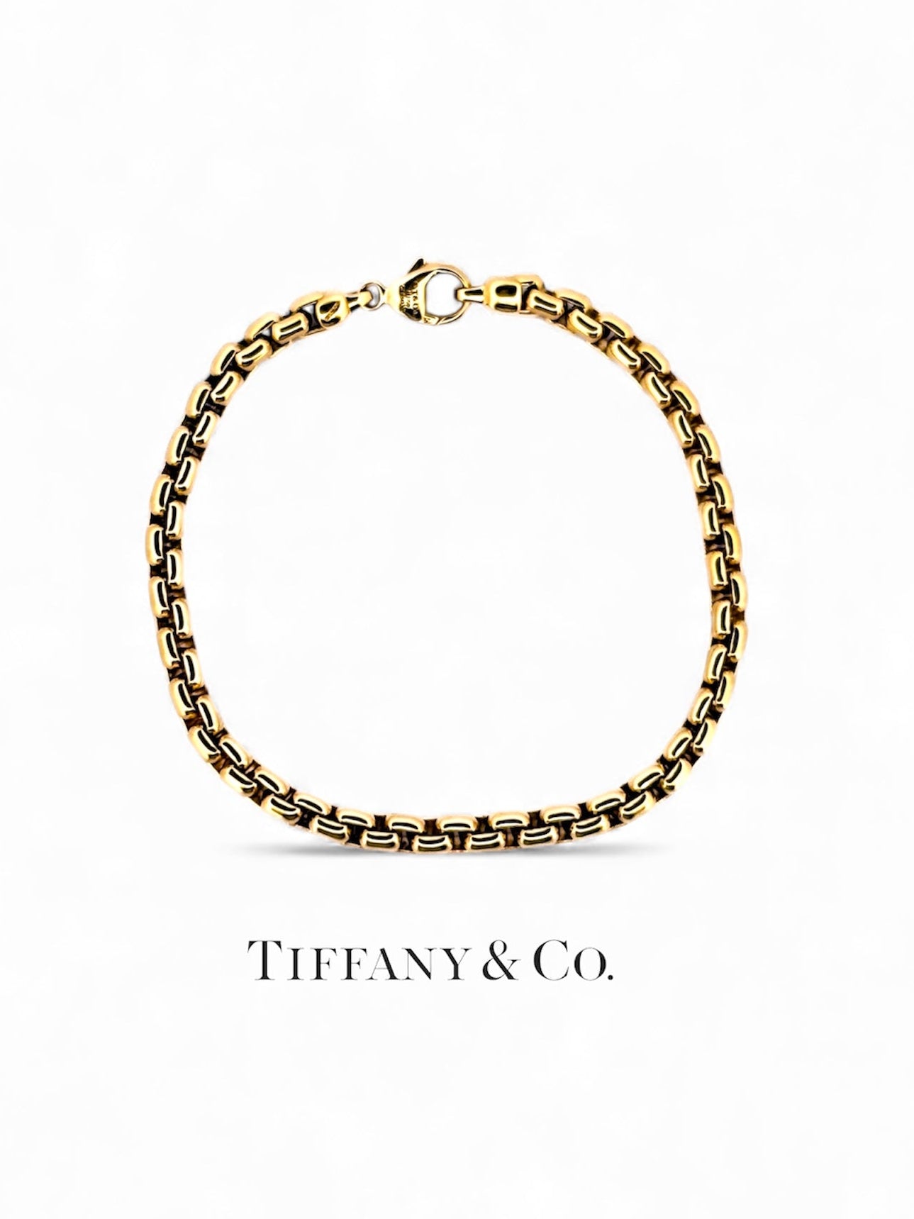 Pulsera original y vintage de la firma TIffany & Co. realizada en oro amarillo de 18kt con cadena tipo veneciana  redonda de oro amarillo.  Joyas Tiffany al mejor precio