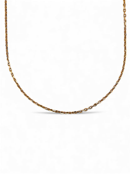 Comprar cadena forzada de oro amarillo de 18kt de 58cm de largo y 1,60mm de grosor, dispone de cierre tipo reasa. Cadenas forzadas de oro baratas