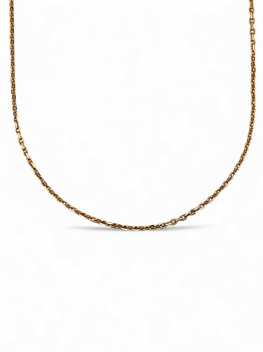 Comprar cadena forzada de oro amarillo de 18kt de 58cm de largo y 1,60mm de grosor, dispone de cierre tipo reasa. Cadenas forzadas de oro baratas