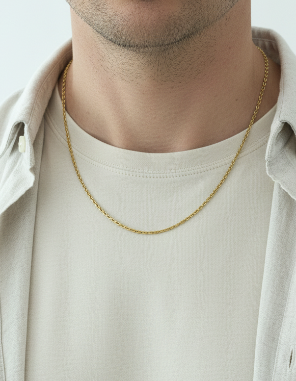 Comprar cadena forzada de oro amarillo de 18kt de 58cm de largo y 1,60mm de grosor, dispone de cierre tipo reasa. Cadenas forzadas de oro baratas