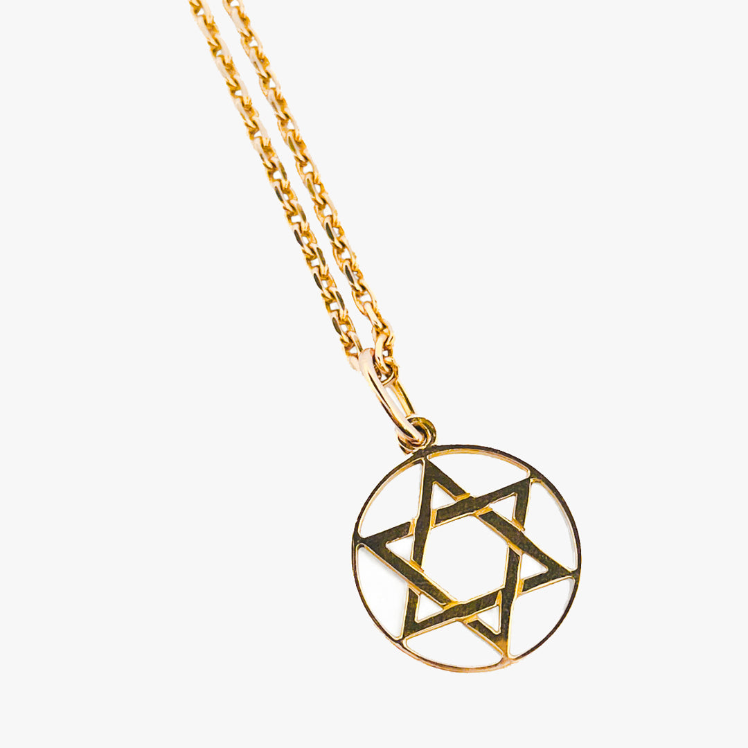 Colgante estrella David oro 18kt - 15720GM