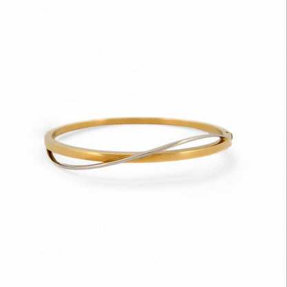 Comprar pulsera esclava de Oro amarillo de 18kt. Esta preciosa pulsera rígida dispone de cierre de cajón. Joyas de segunda mano en Barcelona, compro oro y joyas al mejor precio. 