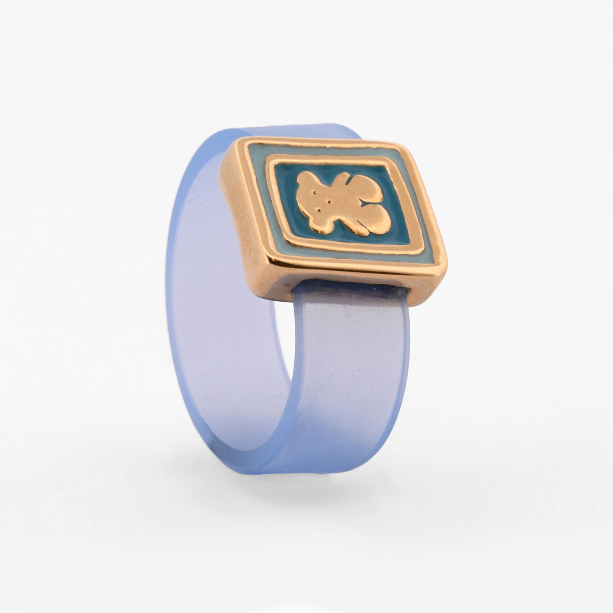 Comprar anillo original de Tous realizada en caucho y con 1 charm en el centro realizado en oro amarillo 18kt con detalles en oro y esmalte del iconico Osito de Tous.