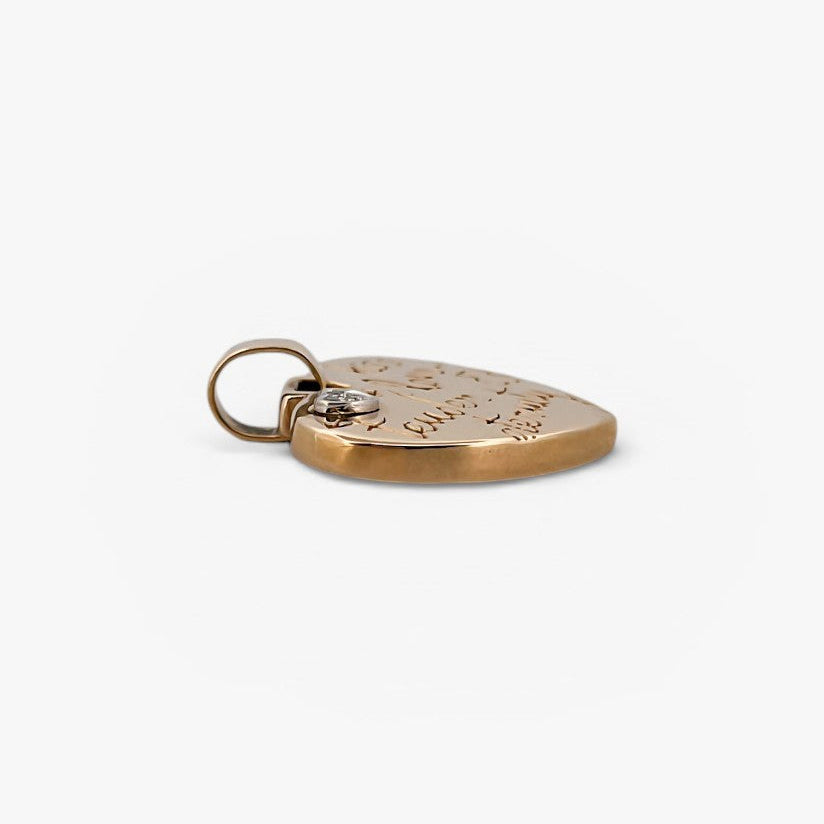 Comprar colgante de la firma TOUS en forma de corazón realizado en oro amarillo de 18kt con un corazón de diamante.Venta de joyas Tous segunda mano envio gratis