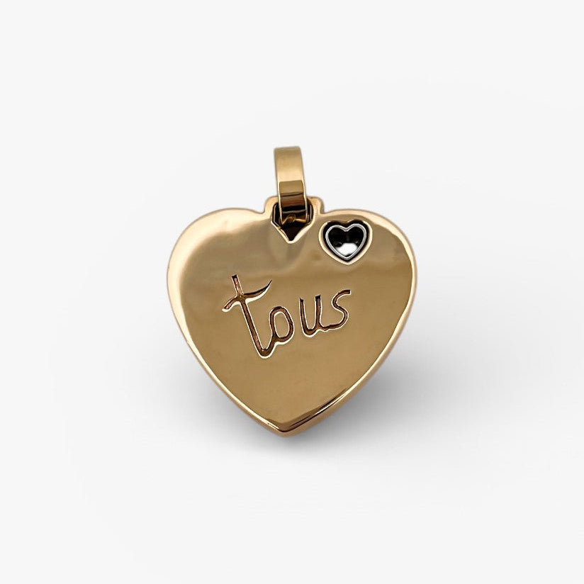 Comprar colgante de la firma TOUS en forma de corazón realizado en oro amarillo de 18kt con un corazón de diamante.Venta de joyas Tous segunda mano envio gratis