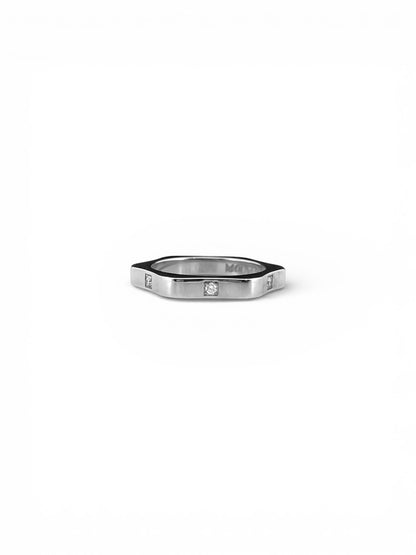 Comprar anillo de la marca Montblanc, de la colección 4810 Star realizado en oro blanco con 6 diamantes. Joyas de segunda mano baratas. Joyería Ian'Or. Joyeria de marca.Envío gratis.