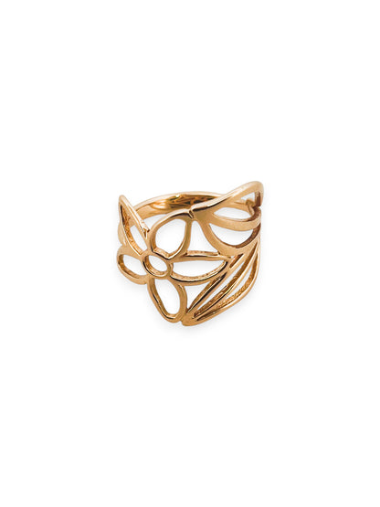 Comprar anillo original de TOUS en forma de flor realizado en oro amarillo de 18kt. Joyas Tous baratas.