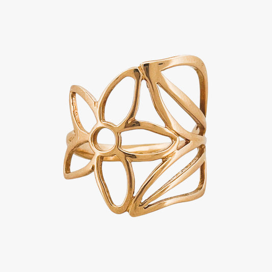 Comprar anillo original de TOUS en forma de flor realizado en oro amarillo de 18kt. Joyas Tous baratas.