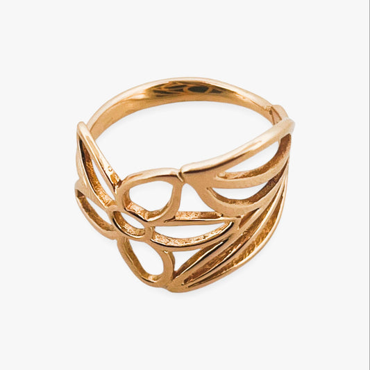 Comprar anillo original de TOUS en forma de flor realizado en oro amarillo de 18kt. Joyas Tous baratas.