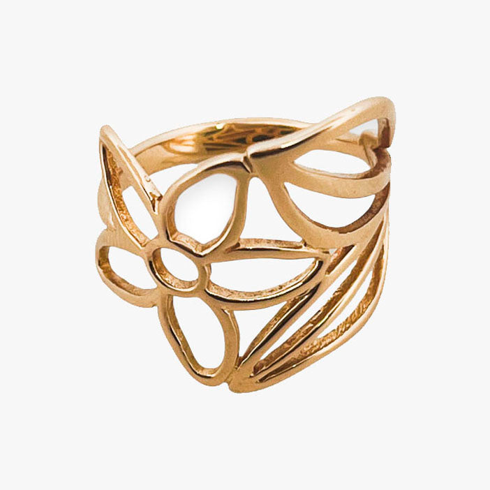 Comprar anillo original de TOUS en forma de flor realizado en oro amarillo de 18kt. Joyas Tous baratas.