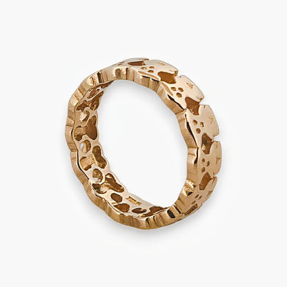 Comprar anillo original de TOUS realizado en oro amarillo y todo el anillo esta formado por osos.Joyas Tous baratas.