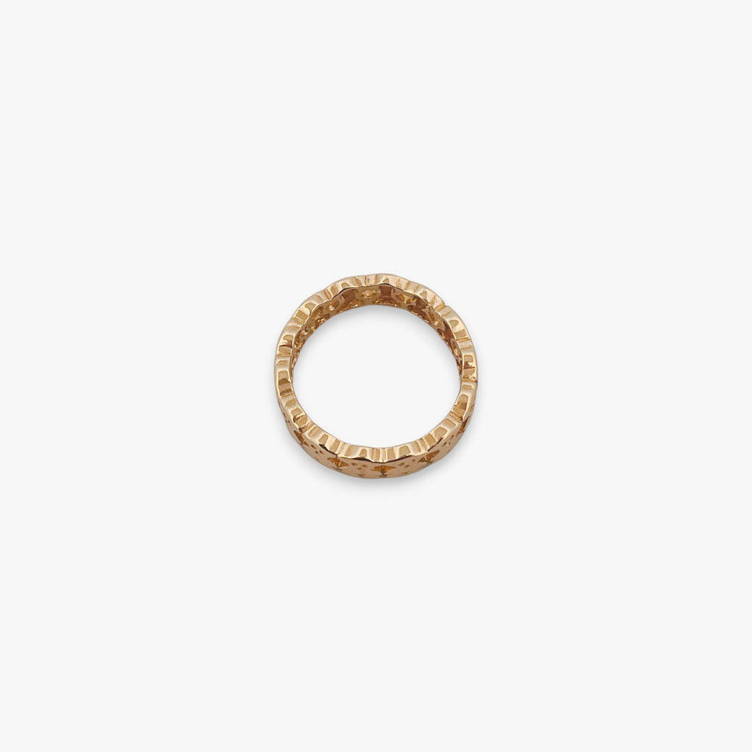Comprar anillo original de TOUS realizado en oro amarillo y todo el anillo esta formado por osos.Joyas Tous baratas.