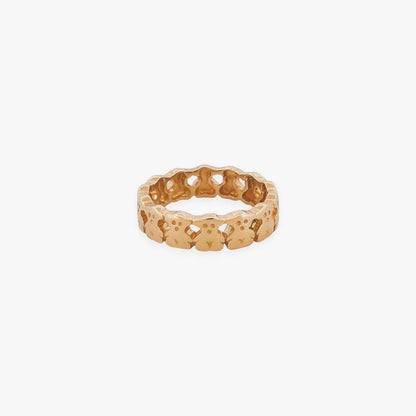 Comprar anillo original de TOUS realizado en oro amarillo y todo el anillo esta formado por osos.Joyas Tous baratas.