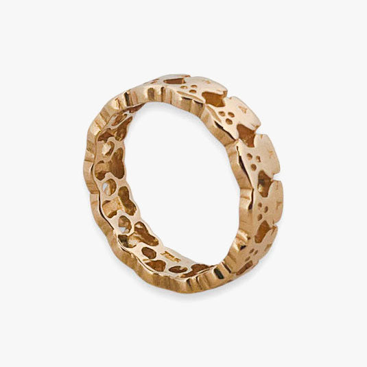 Comprar anillo original de TOUS realizado en oro amarillo y todo el anillo esta formado por osos.Joyas Tous baratas.