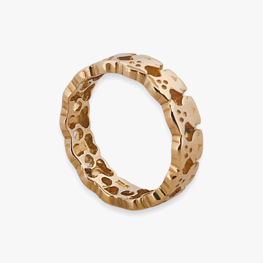 Comprar anillo original de TOUS realizado en oro amarillo y todo el anillo esta formado por osos.Joyas Tous baratas.