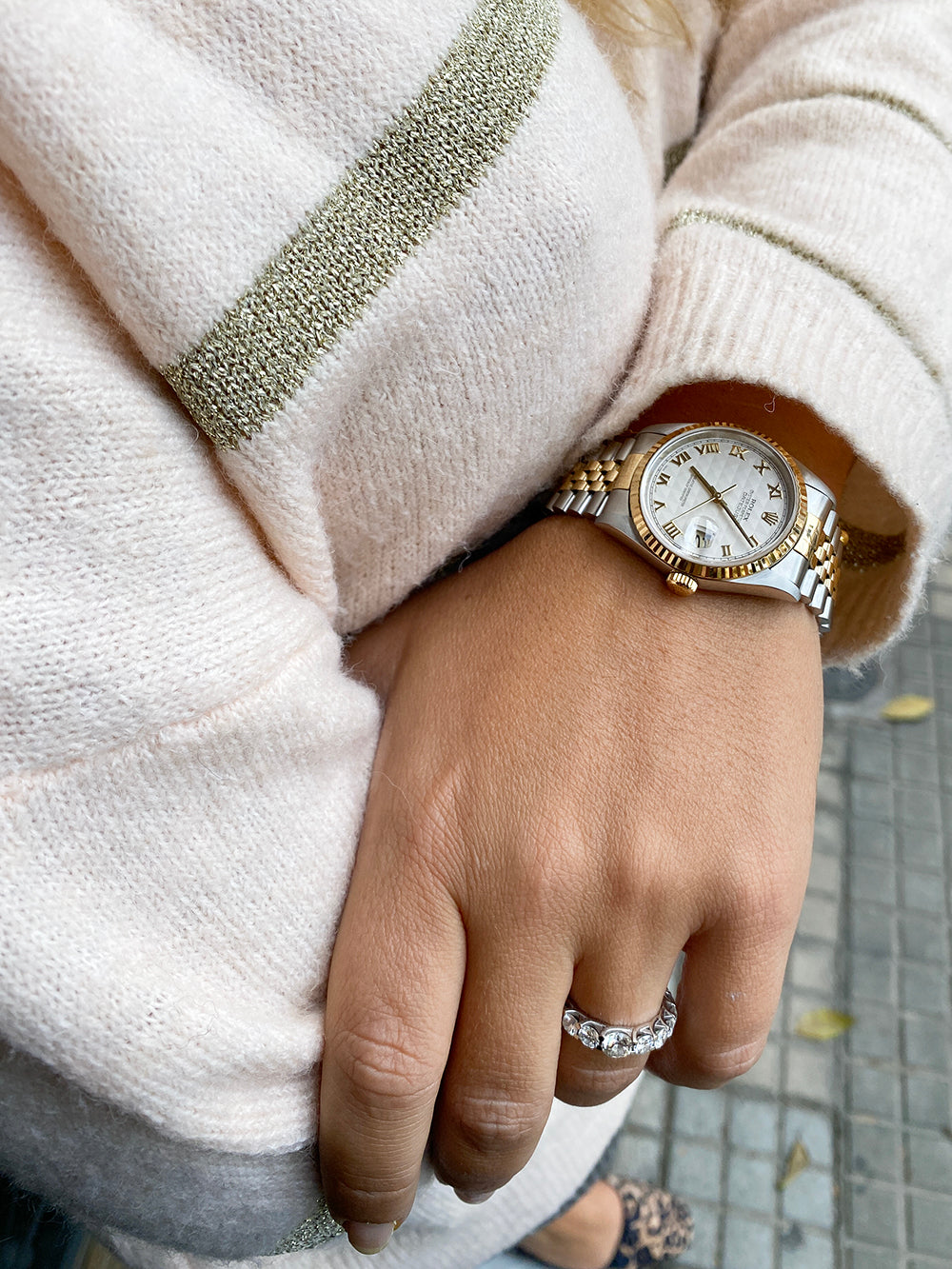 15903GM - Reloj Rolex Datejust Ivory Pyramide Roman 36mm Acero y oro 18kt