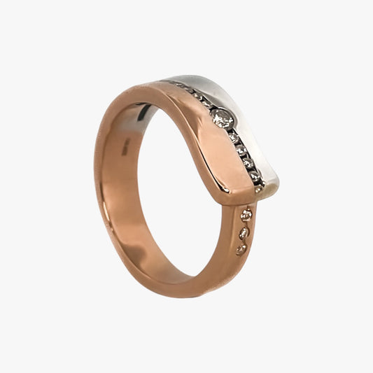 Sortija oro 18kt bicolor diamantes - 15904GM