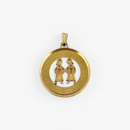 Comprar colgante medalla de pareja realizada en oro amarillo de 18kt. Joyería Ian'Or. Joyas de segunda mano. Joyas restauradas. Colgantes baratos. Envío gratis.