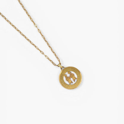Comprar colgante medalla de pareja realizada en oro amarillo de 18kt. Joyería Ian'Or. Joyas de segunda mano. Joyas restauradas. Colgantes baratos. Envío gratis.