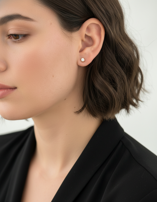 Comprar pendientes tipo dormilonas realizados en oro amarillo de 18kt y diamantes talla brillante con engaste en 4 grapas. Estos pendientes disponen de cierre por presión.  dormilonas de oro amarillo y brillantes baratas
