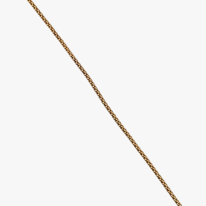 Comprar collar de oro amarillo de 18kt con cadena de cordón malla redonda. La cadena mide 45,5cm de largo y dispone de un cierre tipo mosquetón. Joyería Ian'Or. Envío GRATIS.